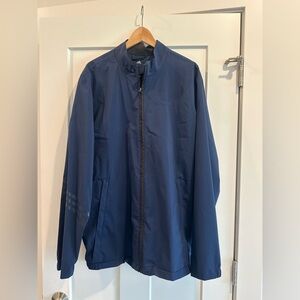 Adidas Men's Rain Jacket Full Zip Wind.Rdy Windbreaker Size Large Navy Blue